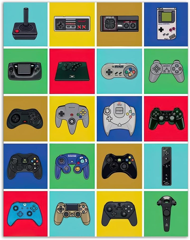 Wall Wonders Retro Gaming Evolution – Controller History Print